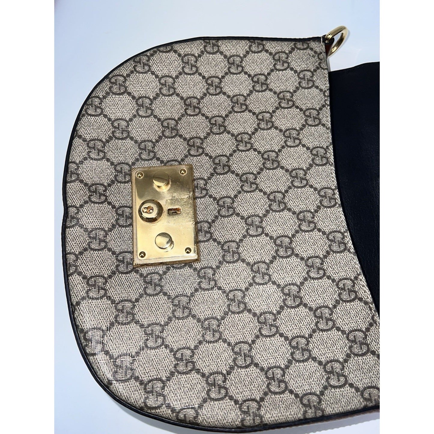 Sac bandoulière Gucci GG Supreme Web Padlock noir