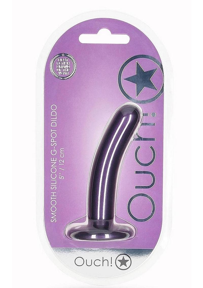 Ouch! Smooth Silicone G-Spot Dildo Metallic Rose Gold