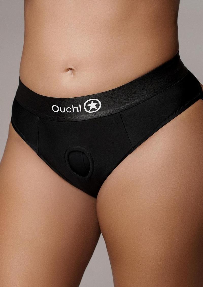 Ouch! Vibrating Strap-On Thong with Removable Rear Straps