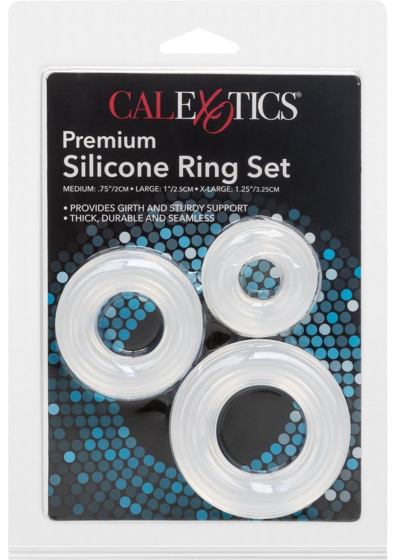 CalExotics Premium Silicone Ring 3 Piece Set Clear
