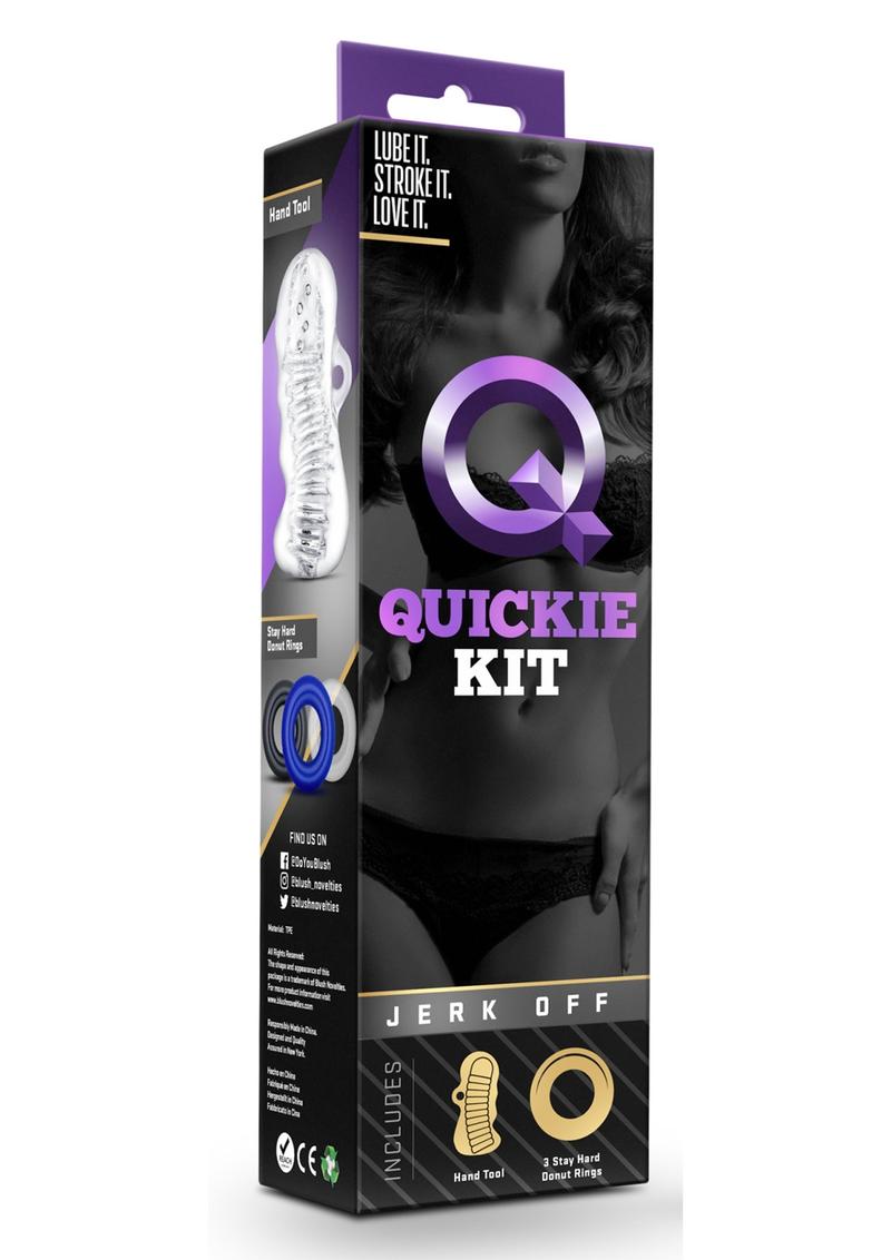Quickie Kit Jerk Off Set Hand Stroker And Stay Hard Donut Rings