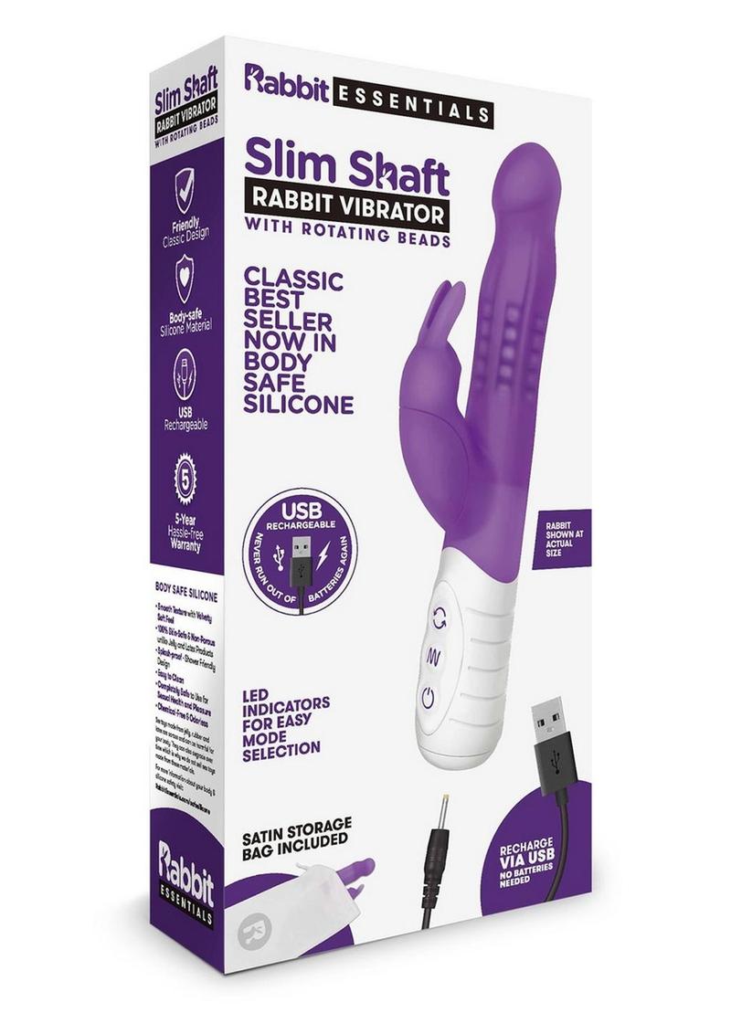 USB Rechargeable Rabbit Essentials Slim Shaft Vibrator