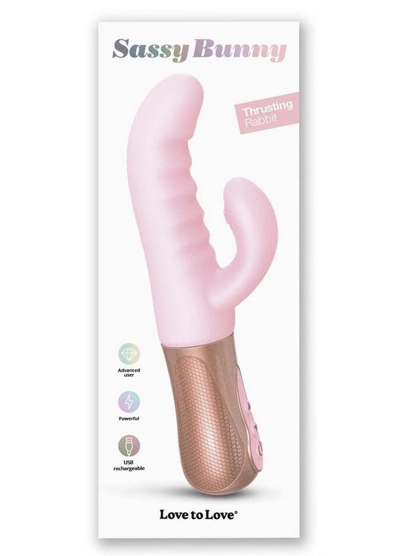 Sassy Bunny Thrusting Rabbit Dual-Motor Rechargeable Silicone Vibrator