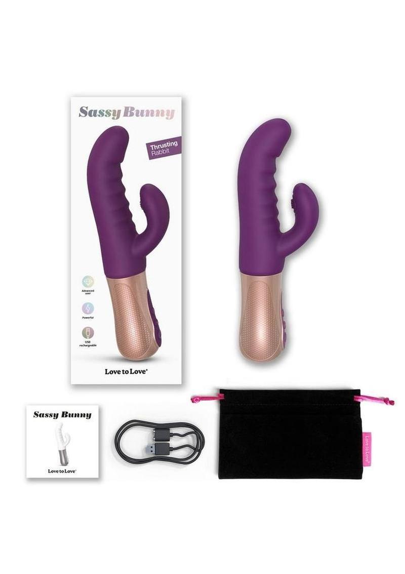 Sassy Bunny Thrusting Rabbit Dual-Motor Rechargeable Silicone Vibrator