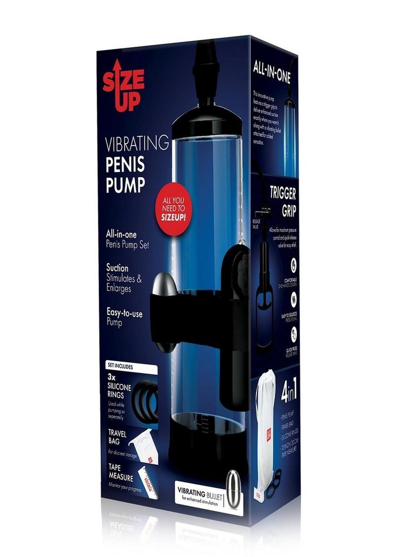 Size Up All-in-One Vibrating Trigger Penis Pump Stimulating Enlargement Kit