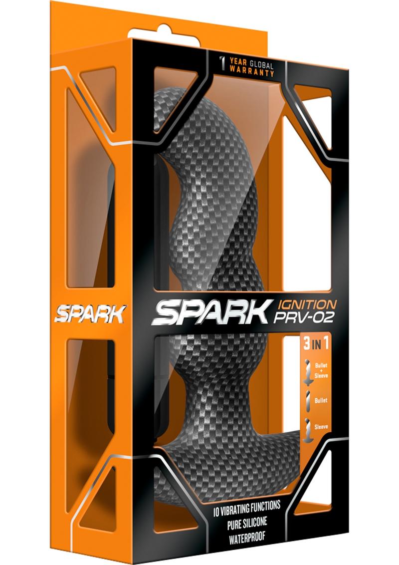 Spark Ignition PRV-02 3-in-1 Silicone Vibrating Butt Plug