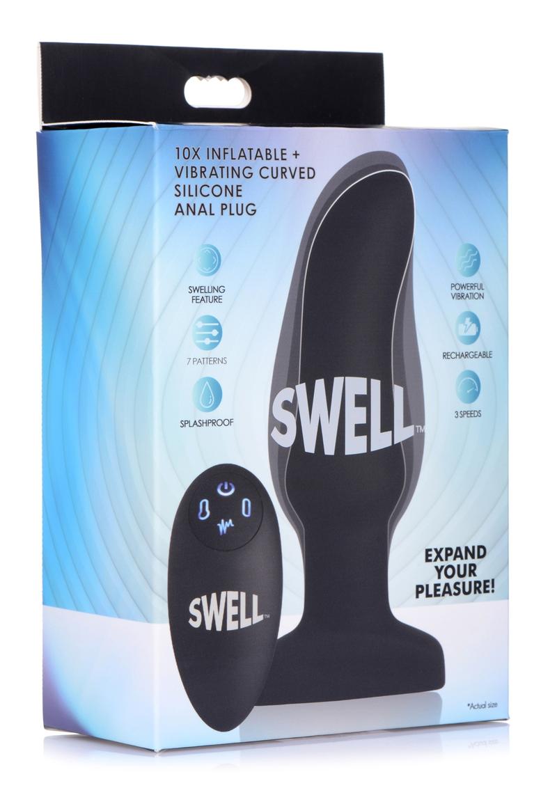 Swell Inflatable Silicone Vibrating Curved Anal Plug