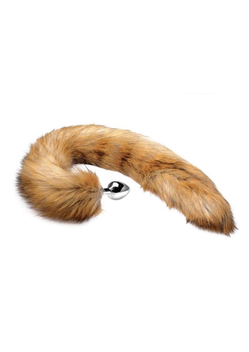 Tailz Extra Long Mink Tail with Butt Plug Sensual and Brown Faux Fur