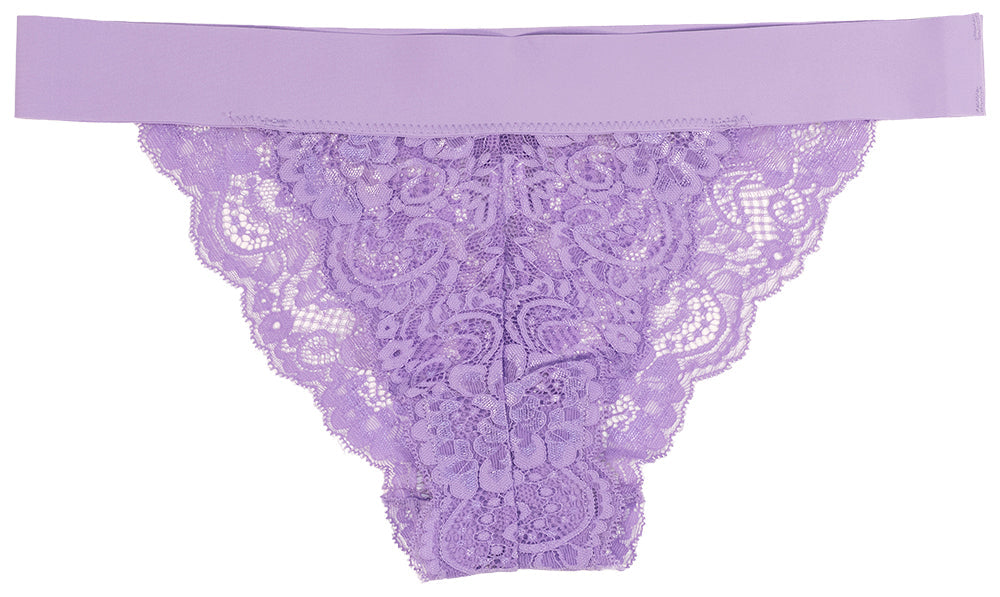 Pretty Purple Lace Bikini with Laser Cut Waist Band