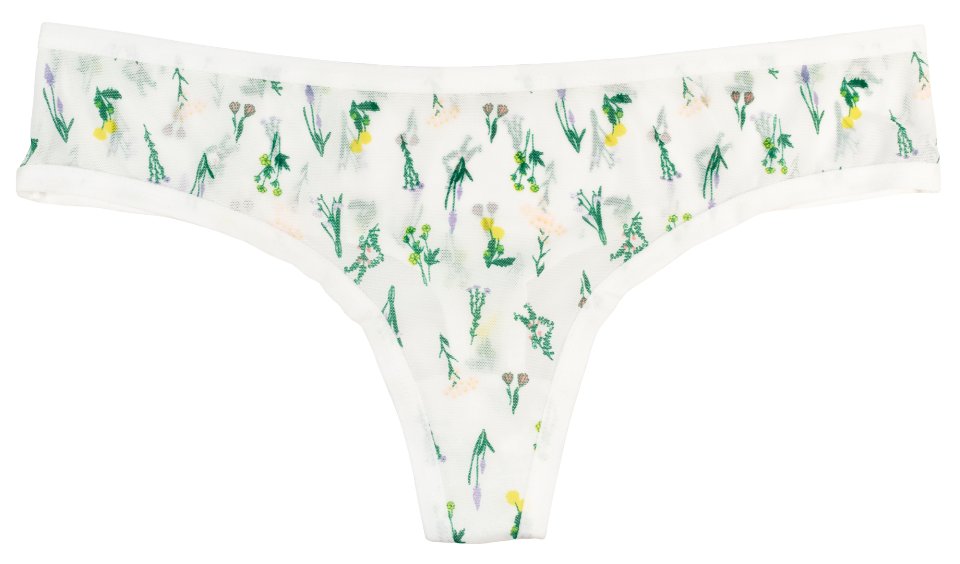 Sweet & Comfy White Mesh Thong – XS–2X
