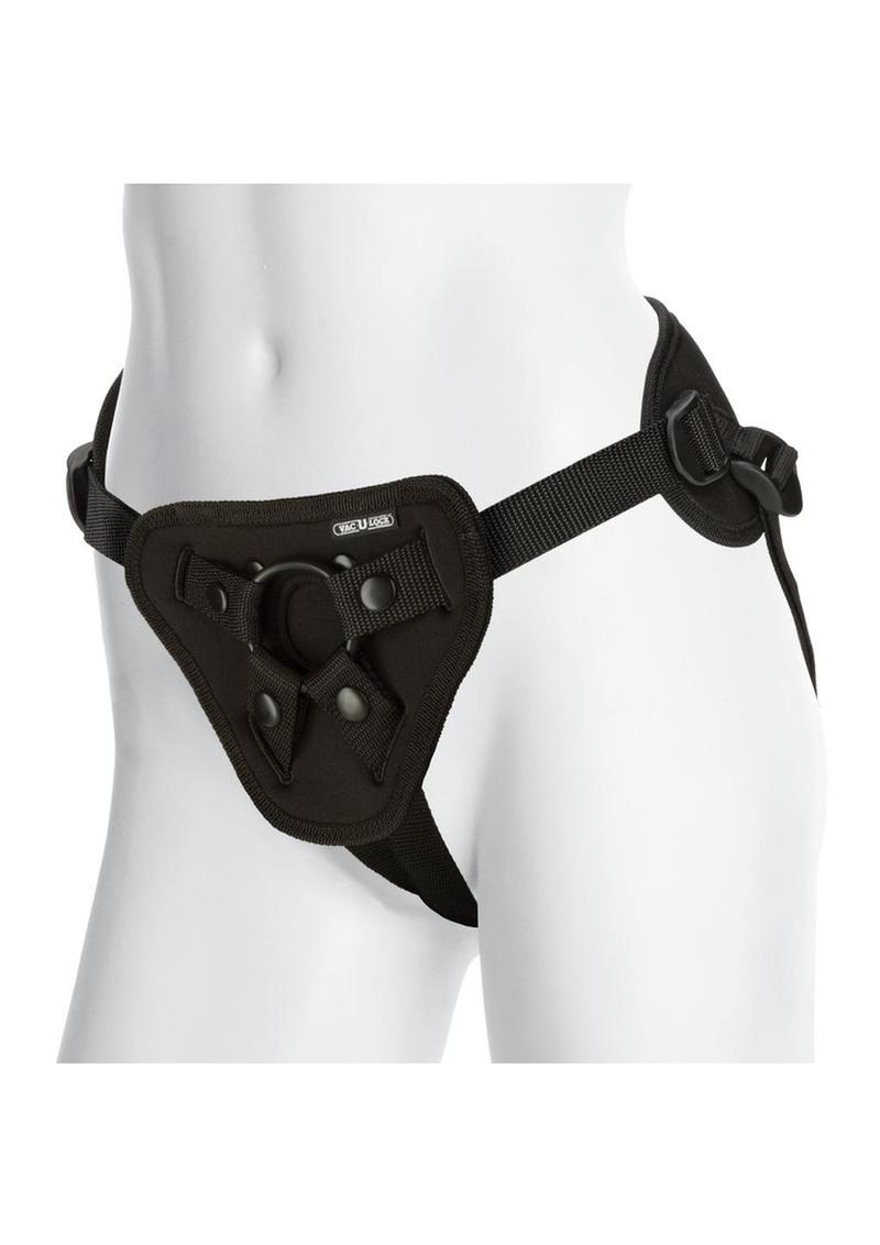 Vac-U-Lock Platinum Corset Harness with Plug - Black