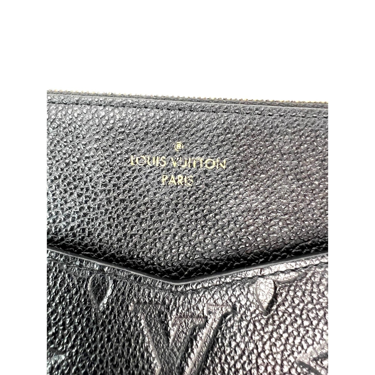 Louis Vuitton Melanie MM Sac à main Empriente Pochette en cuir noir