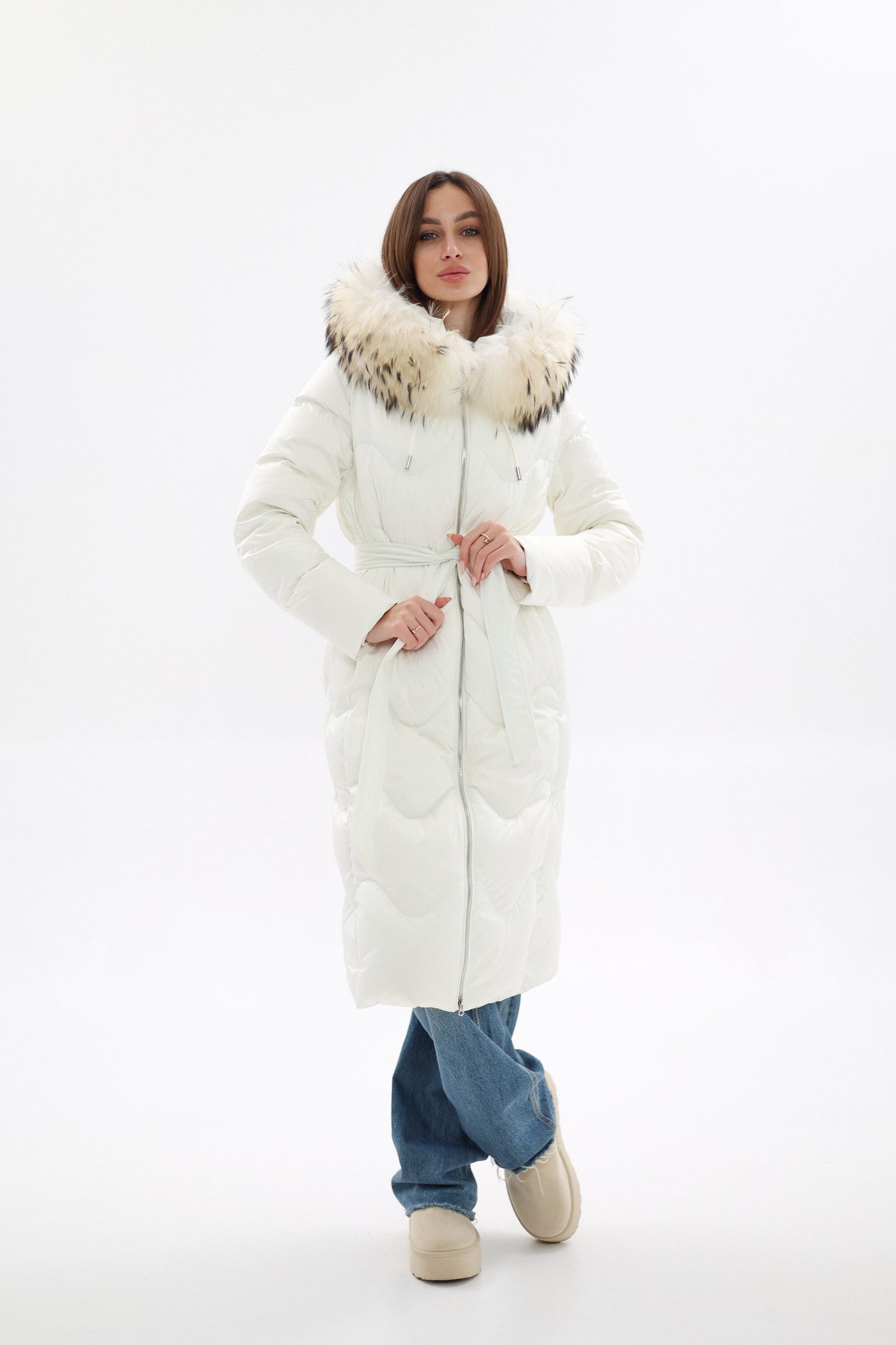 Genuine Fur Trim Down Fill Coat