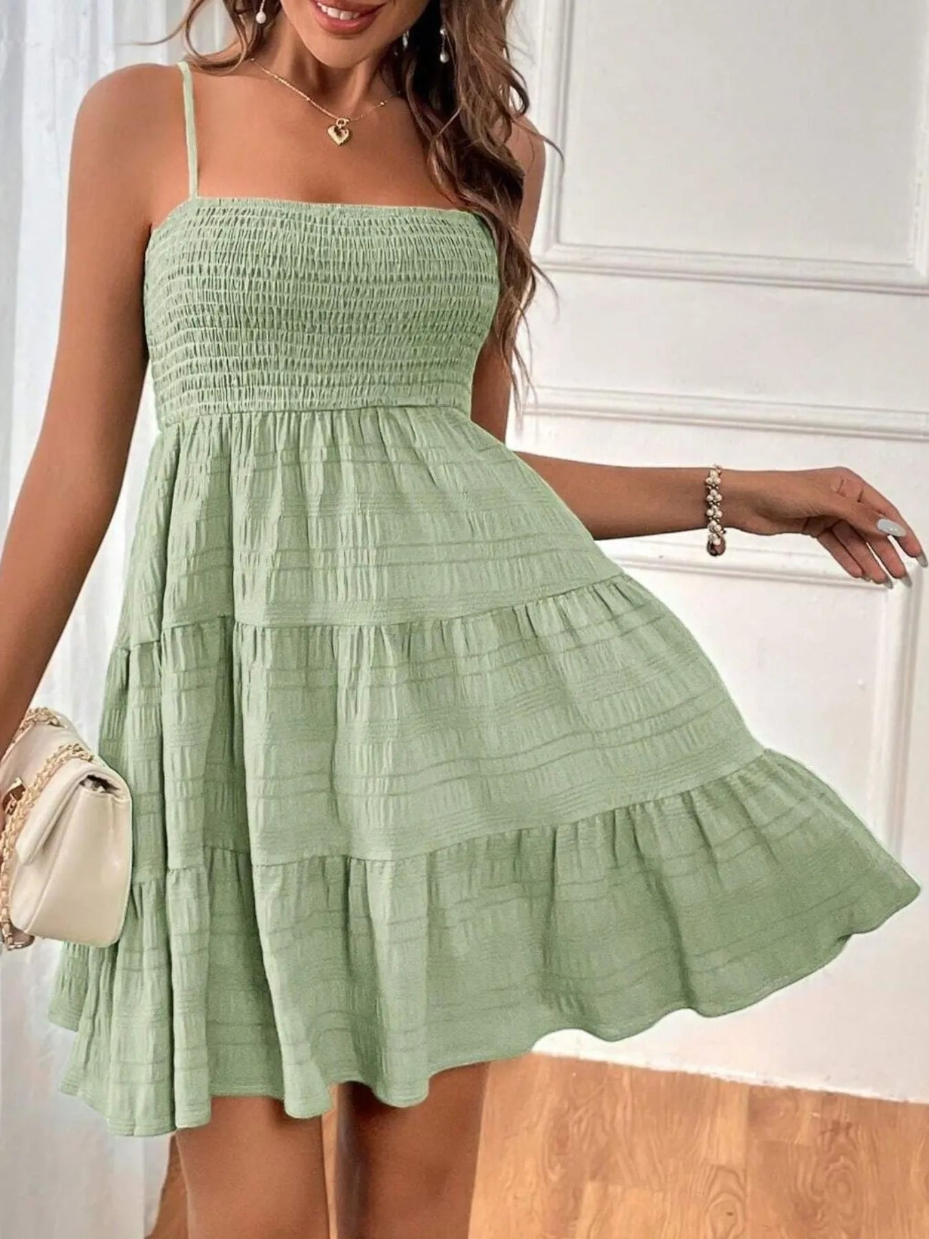 Smocked Tiered Cami Dress