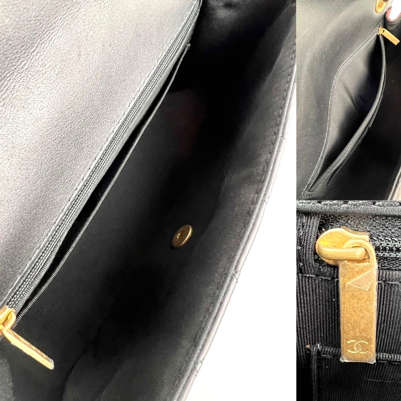 Sac à bandoulière matelassé en cuir de veau Chanel noir bordeaux avec bandoulière à rabat