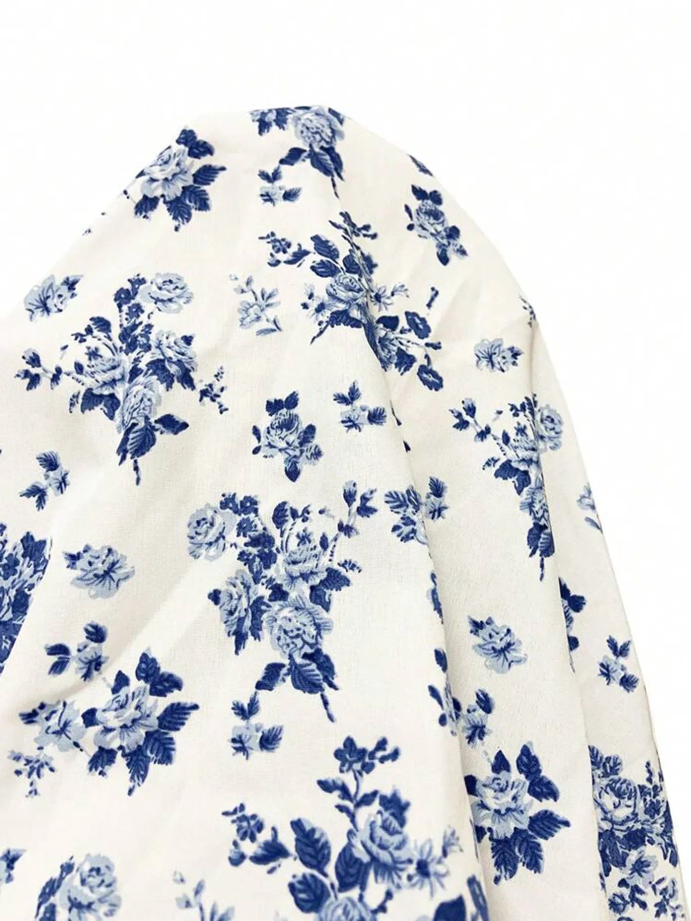 Floral Print Flounce Sleeve Maxi Dress