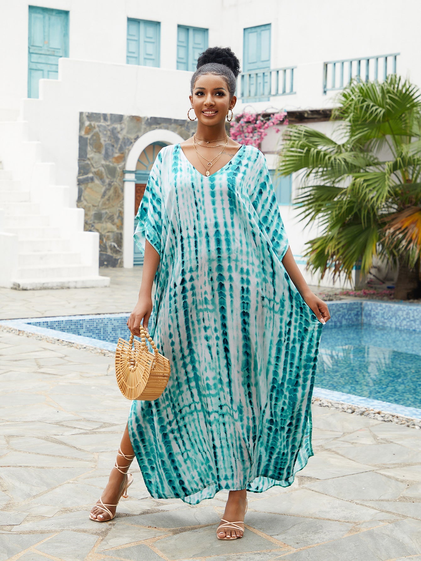 Loose Beach Cover-up Maxi Dress Loose Robe Bikini Swimsuit Outwear Sun Protection Shirt