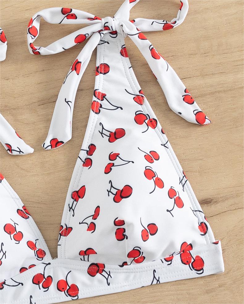 Bikini Sexy Fruit High Waist Bikini Bow Lace Up Swimsuit