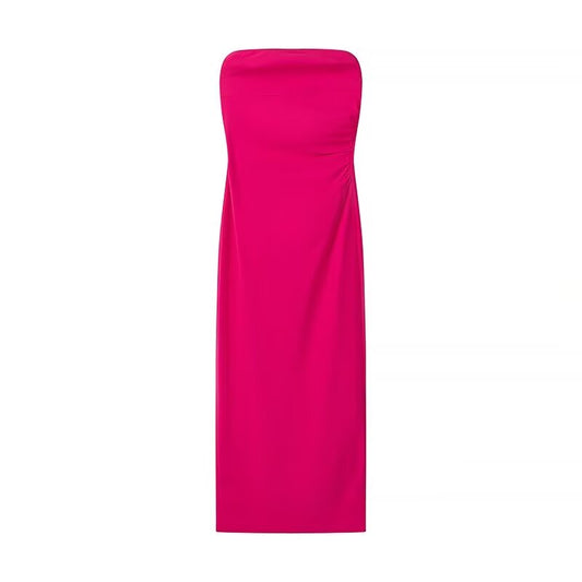 Fall Women Clothing Backless Sexy Slim Tube Top Dress