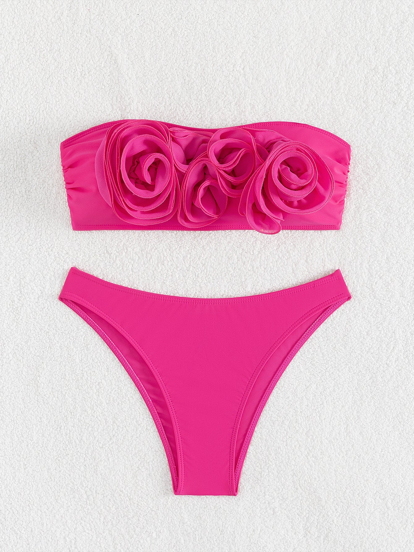 Split Swimsuit Women Rose Flat Bikini Sexy High Waist Bikini Swimsuit