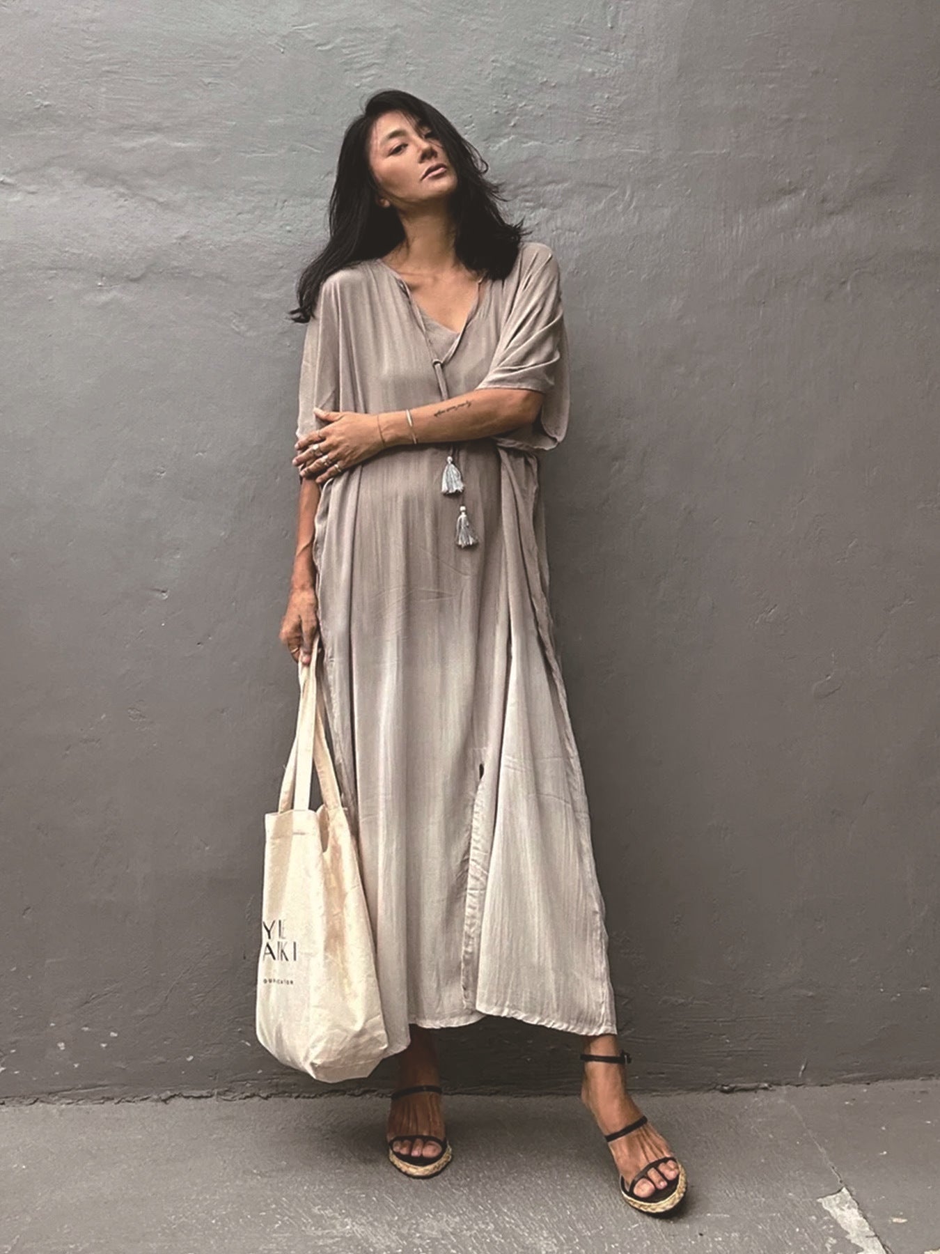 Gradient Color Rayon Beach Dress Vacation Beach Cover Up Swimsuit Outwear Dress Women Slit