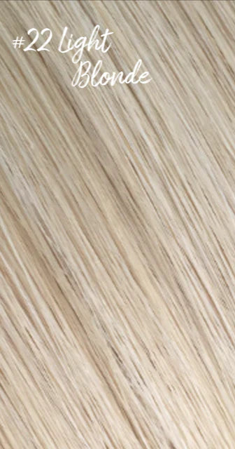 Light Golden Blonde Flat Hybrid Weft Hair Extensions Color #22