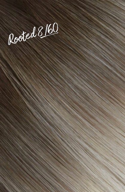 Rooted Blonde Flat Hybrid Weft Hair Extensions T8/60 for Natural Blend