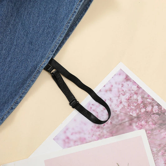 Women's Blue Washed Denim Pointed Collar Fake Collar, Professional Casual Versatile Decoration Half Shirt Style Collar
