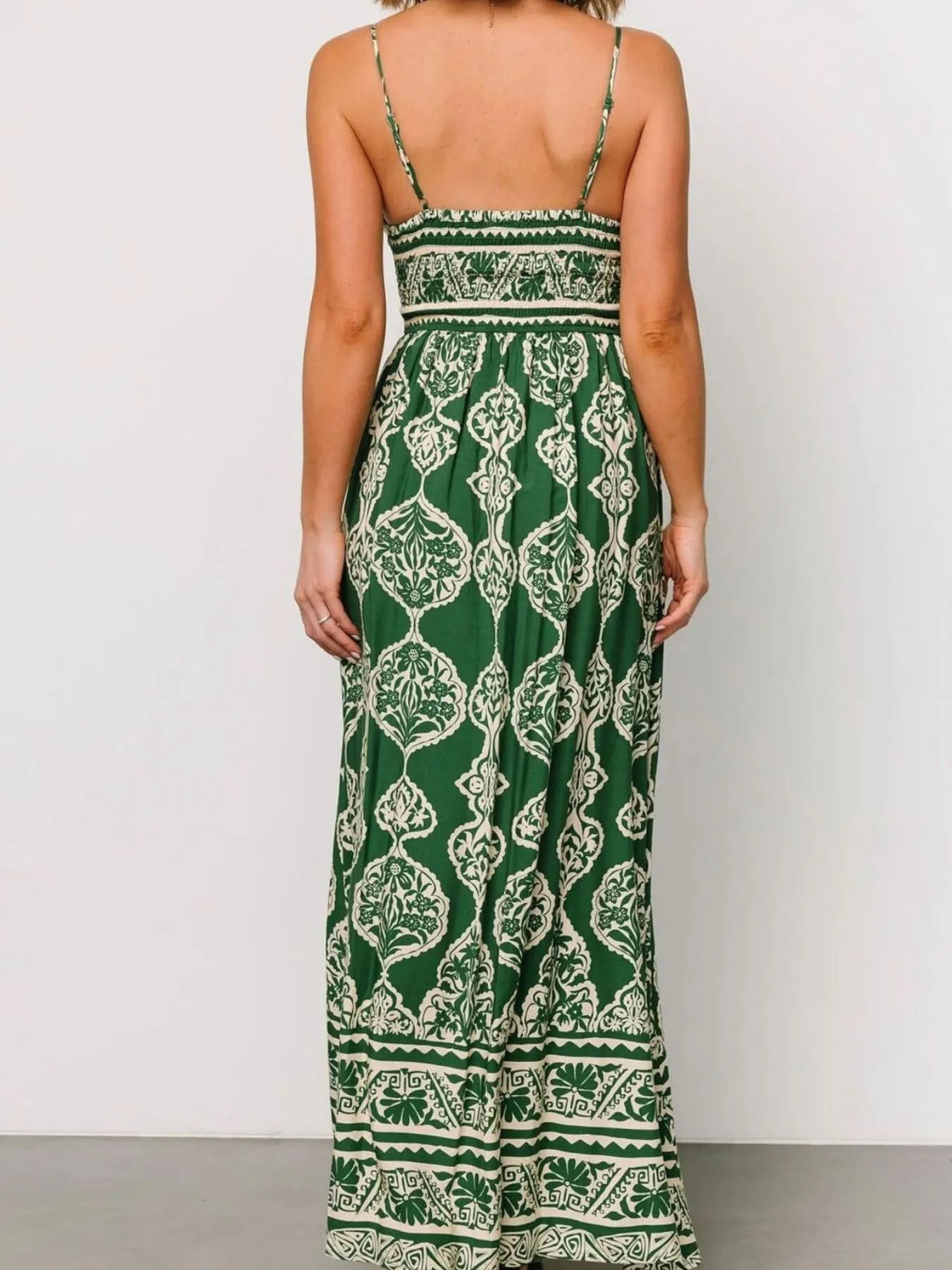 Printed V-Neck Maxi Cami Dress