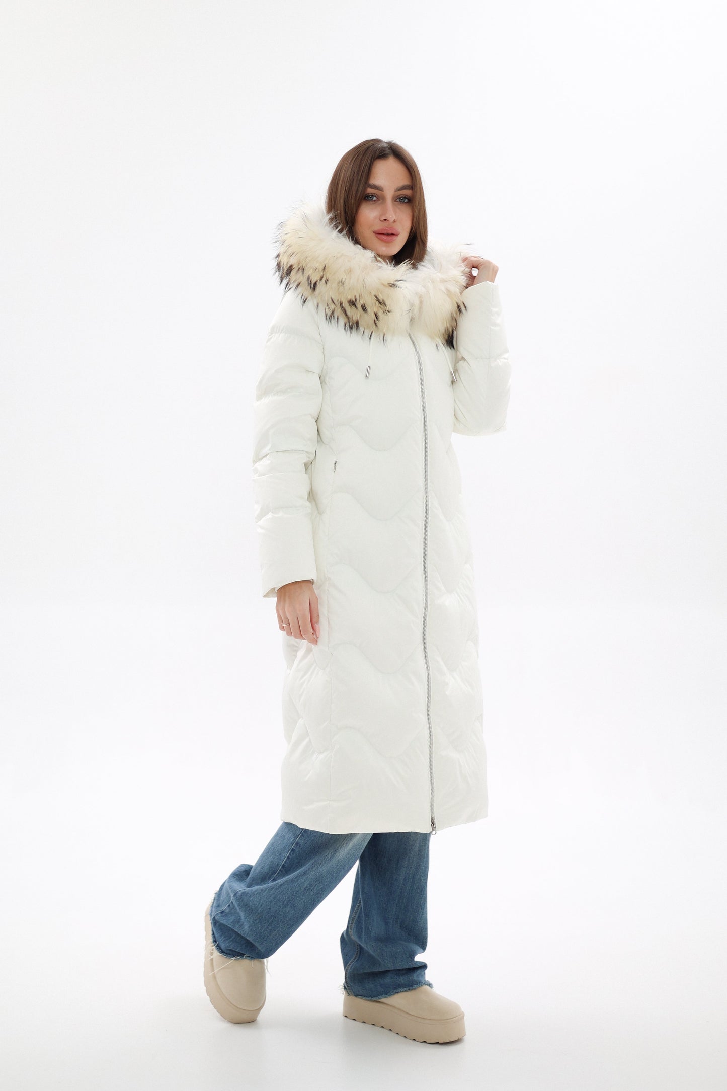 Genuine Fur Trim Down Fill Coat