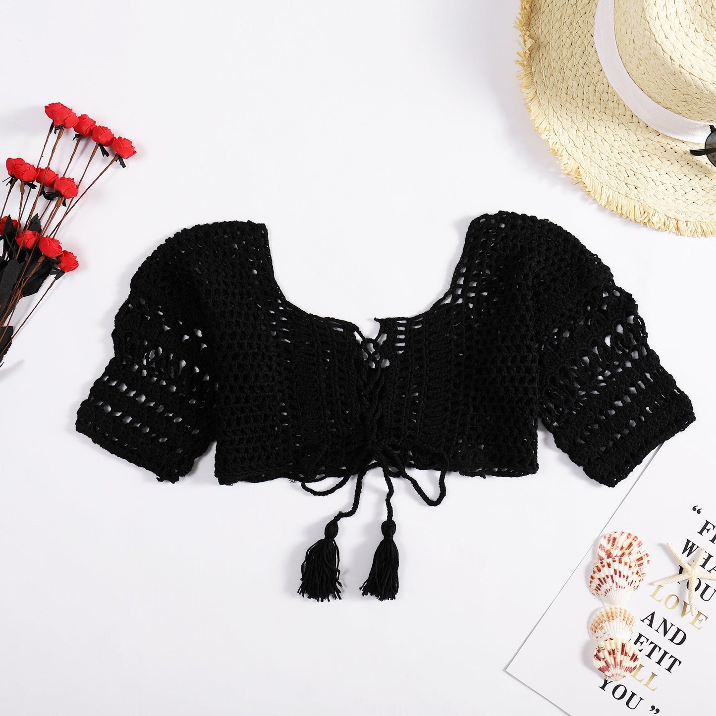 Summer Hand Crocheting Knitting Beach Cover Up Sexy Hollow Out Cutout Swimsuit Tops Women Crochet hook