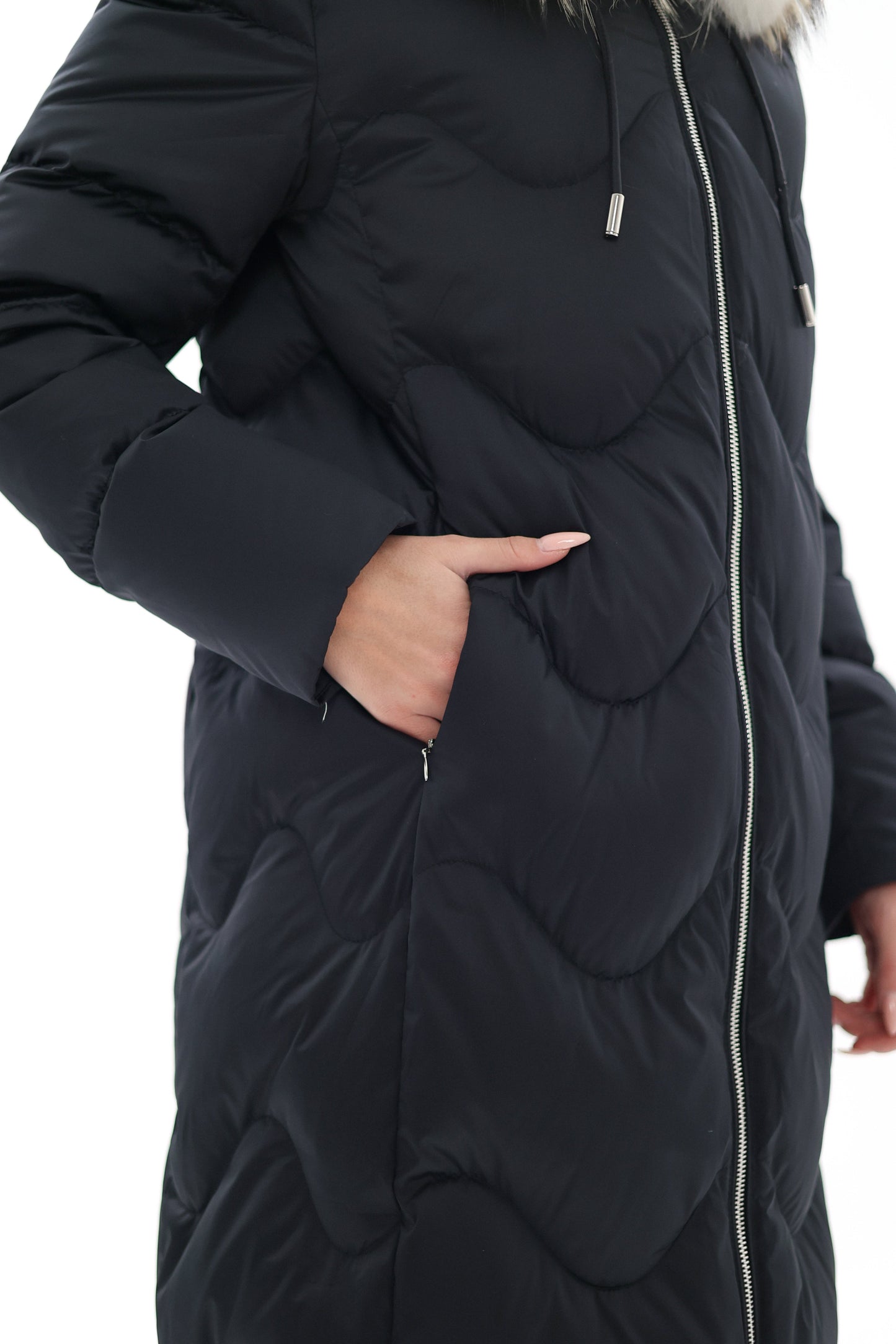 Genuine Fur Trim Down Fill Coat