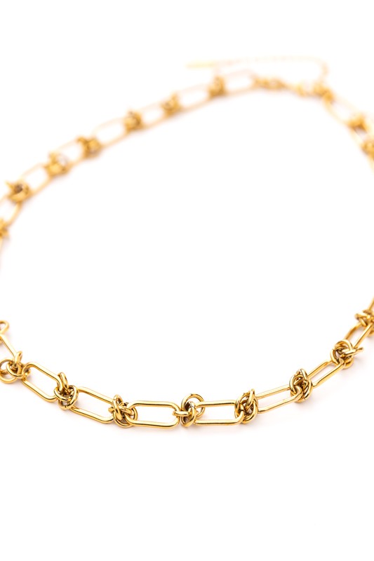 Collier chaîne en fil barbelé en acier inoxydable 18 carats