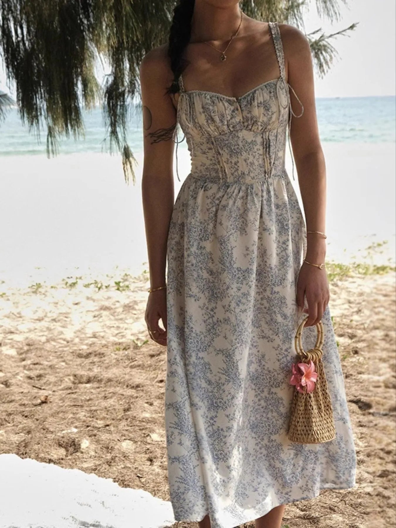 Floral Print Midi Cami Dress