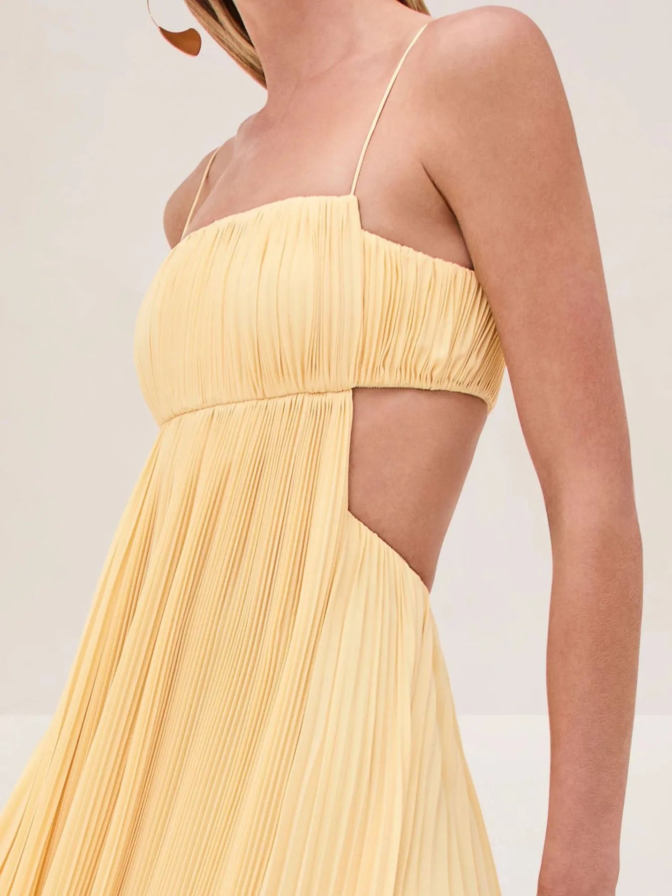 Cutout Ruched Maxi Cami Dress