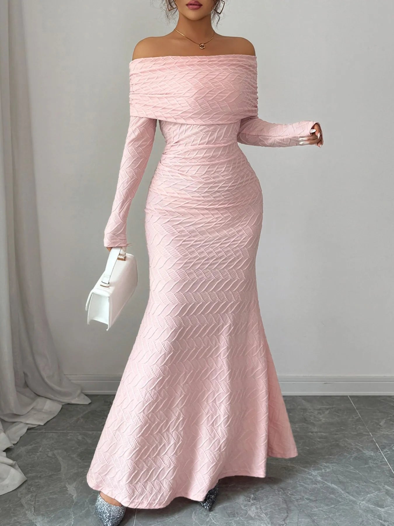 Off Shoulder Mermaid Maxi Dress