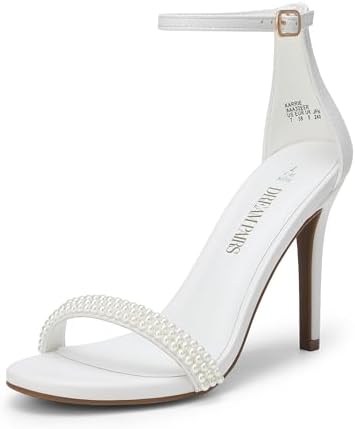 Women's Floral Ankle Strap Stiletto Heeled Sandals – Open Toe Dressy Party Shoes