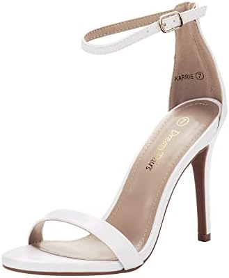 Women's Floral Ankle Strap Stiletto Heeled Sandals – Open Toe Dressy Party Shoes