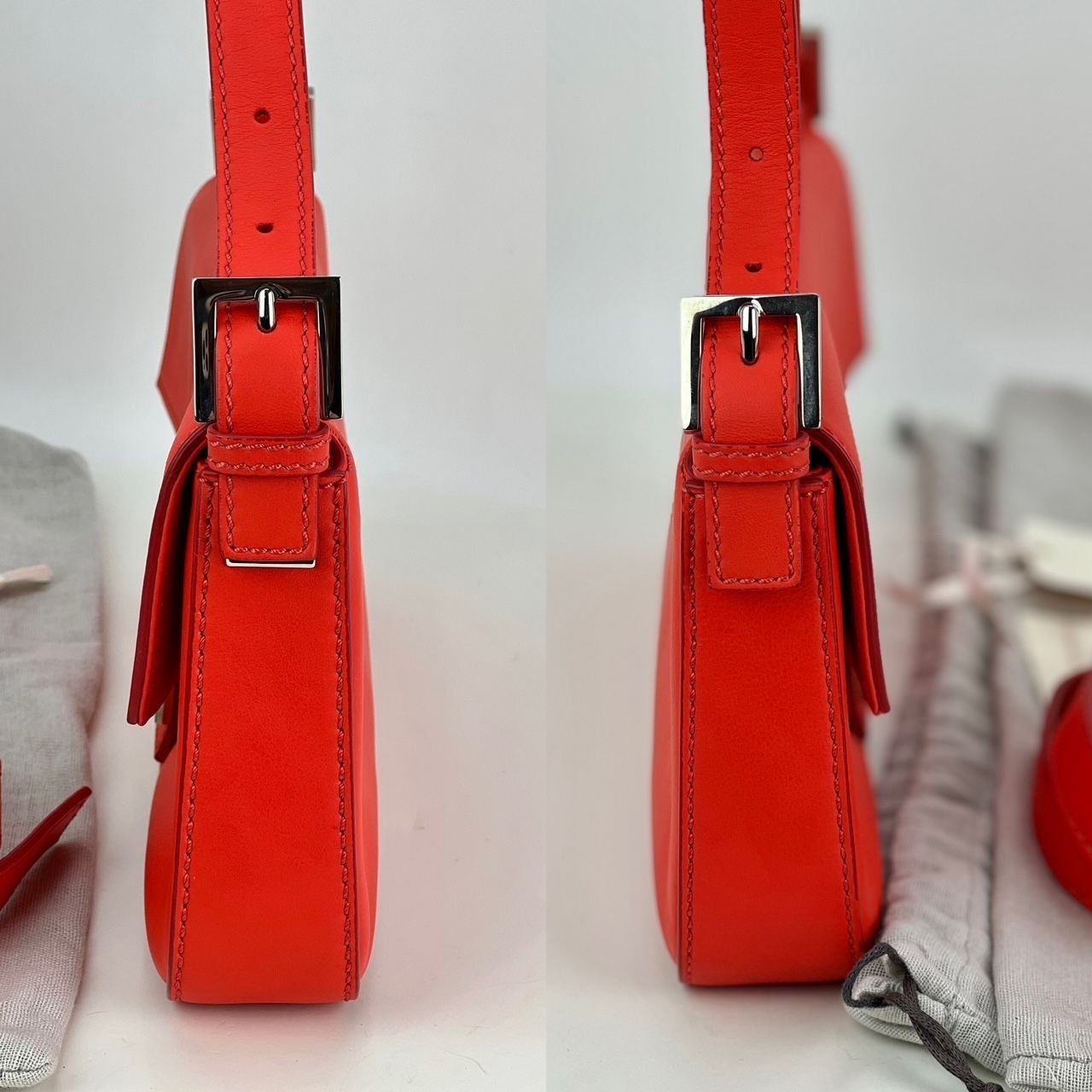Fendi Vitello Baguette Papavero Sac à main à bandoulière