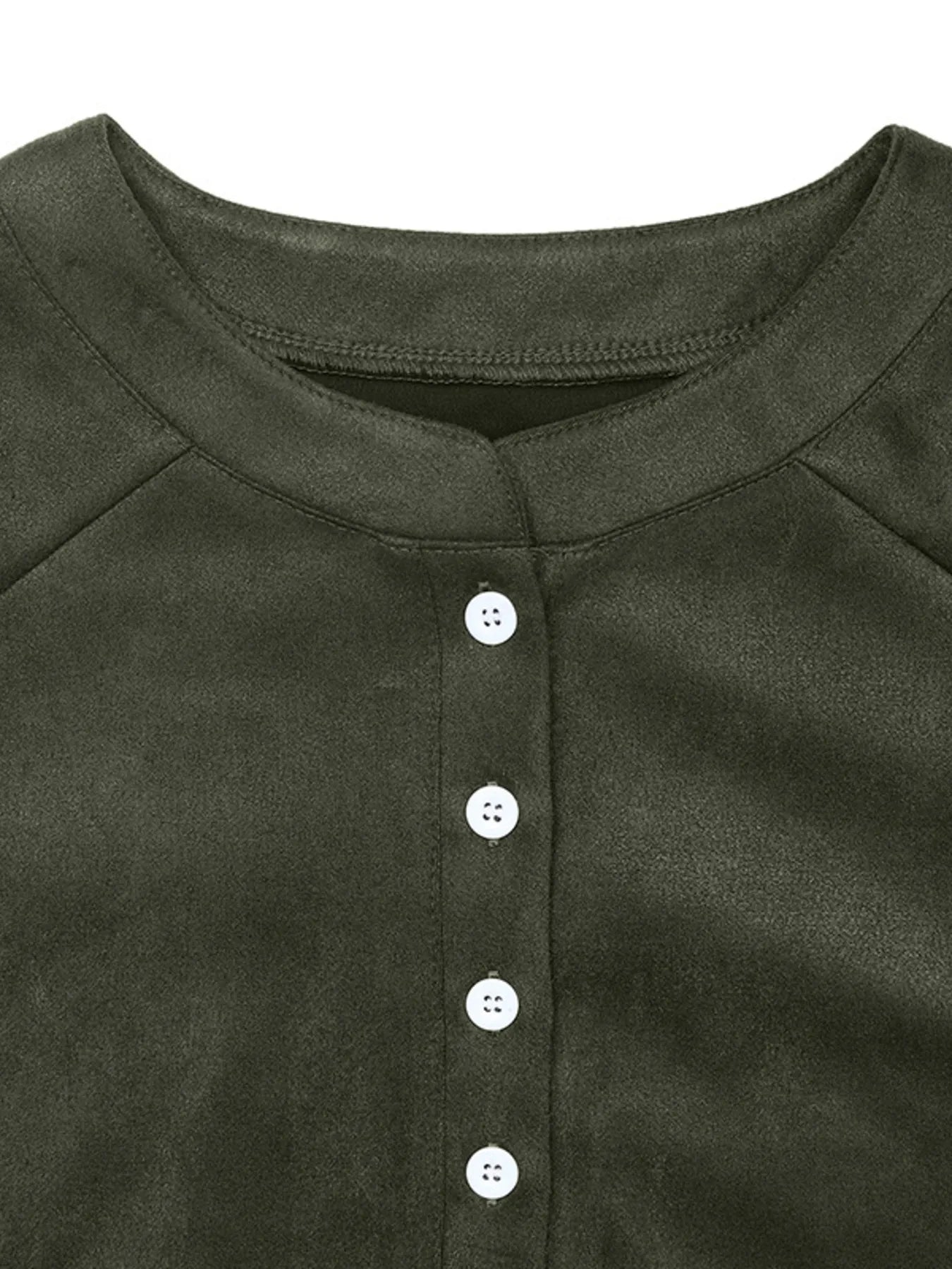 Button Front Mini Sweatshirt Dress