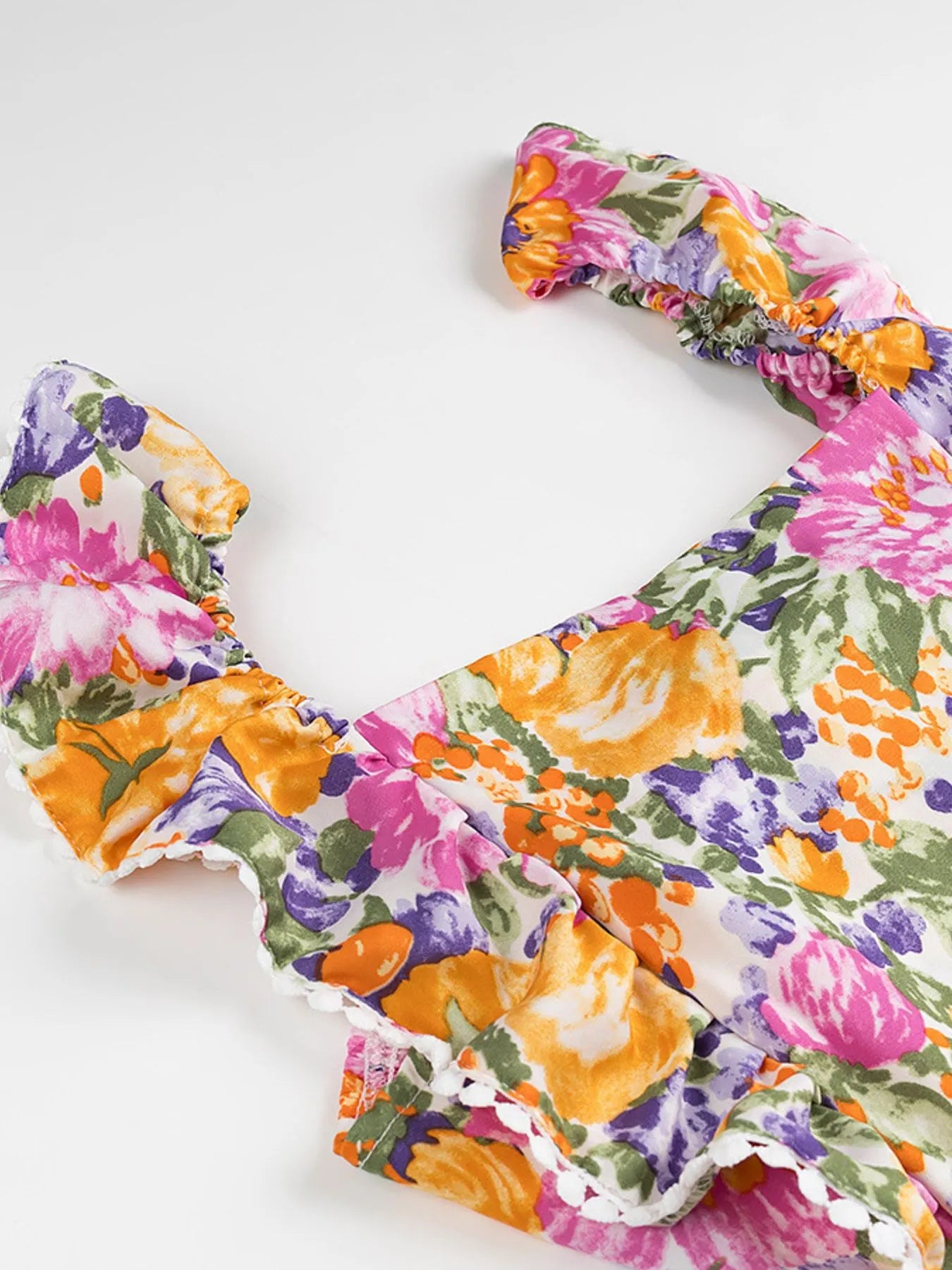 Floral Print Ruffled Hem Dress