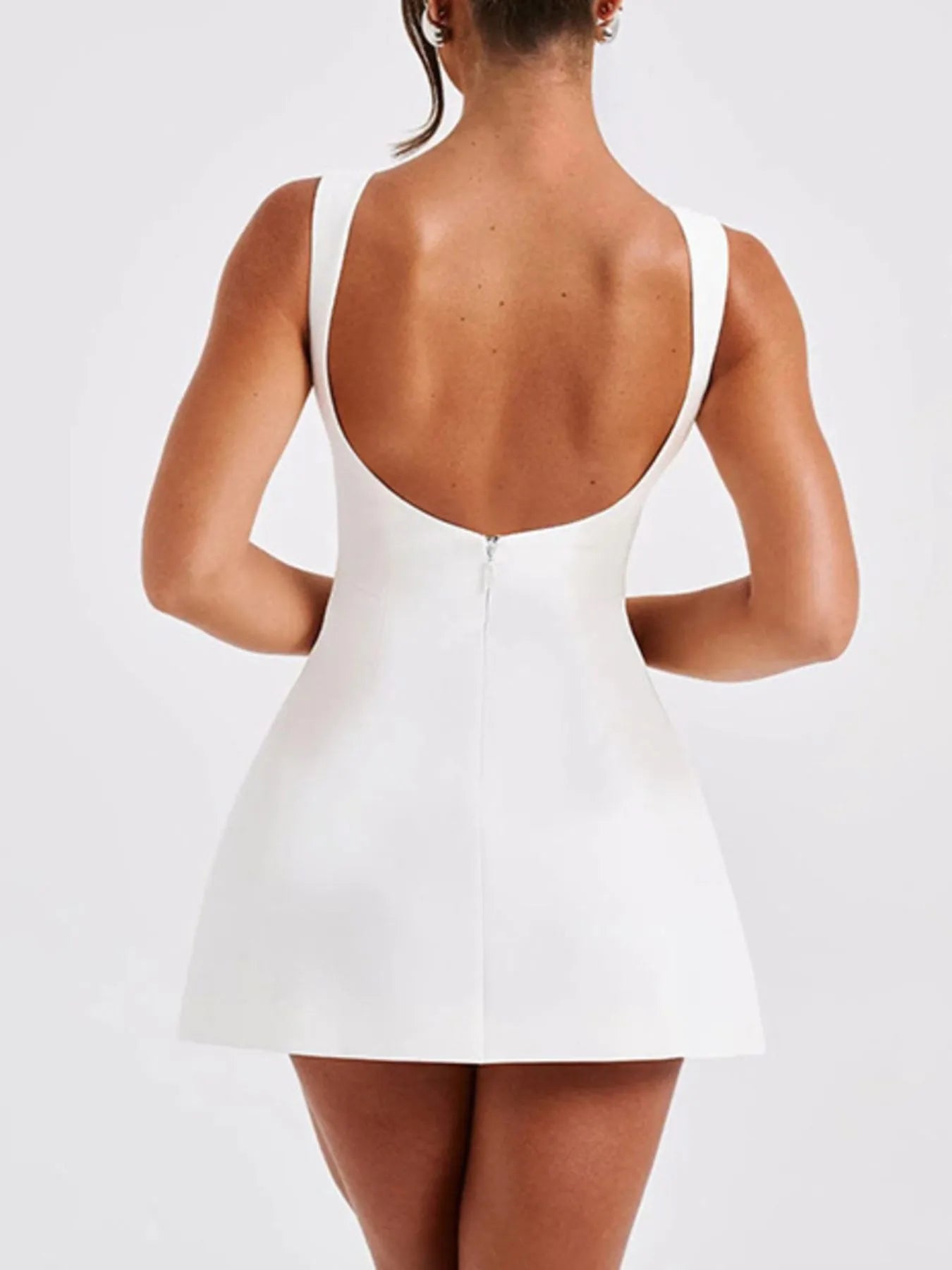 Round Neck Sleeveless Mini Dress