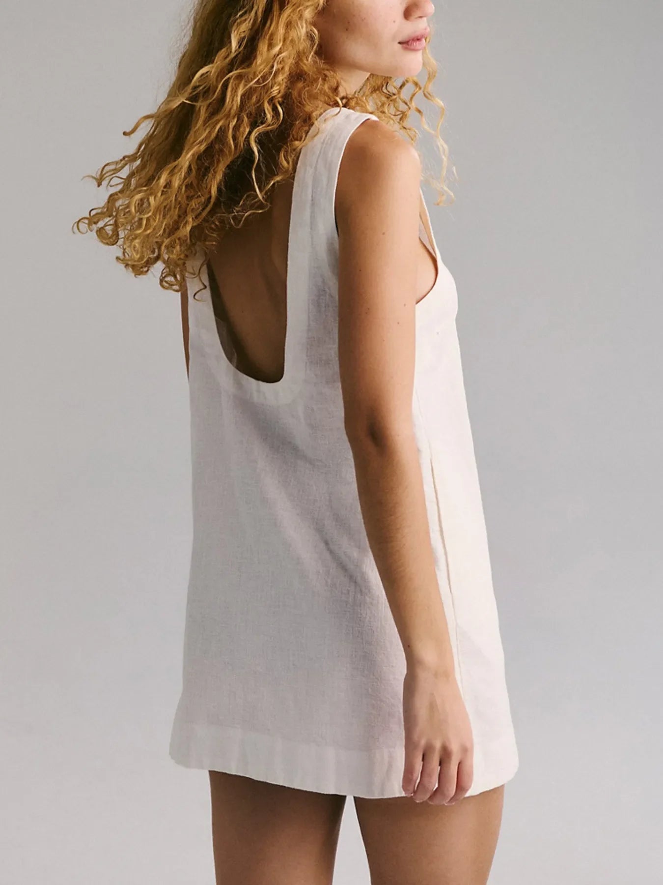 Backless Sleeveless Denim Mini Dress