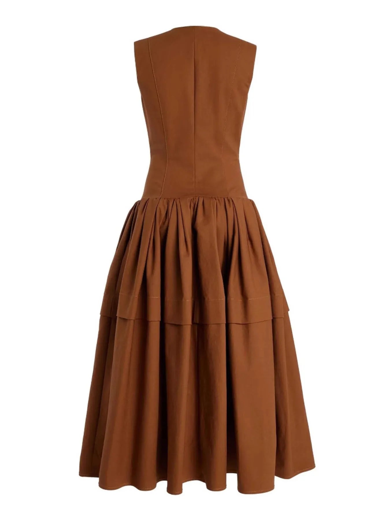 Zip Front Round Neck Sleeveless Dress