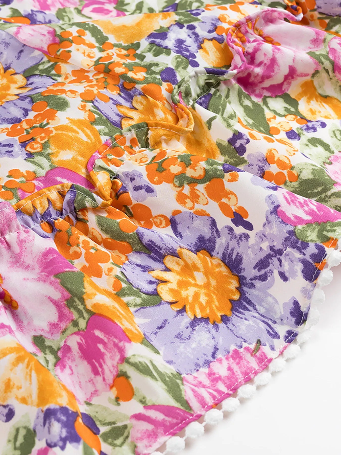 Floral Print Ruffled Hem Dress
