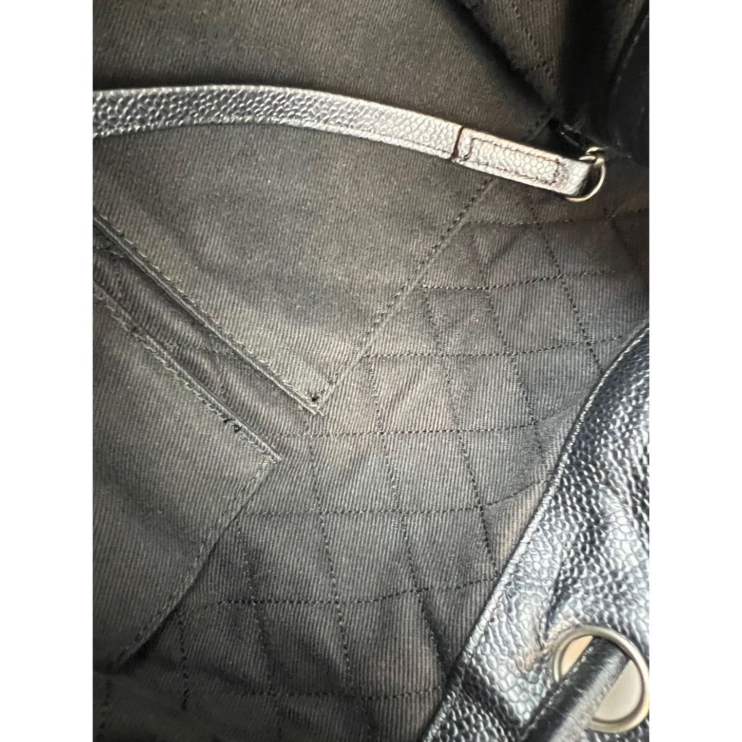 CHANEL Satin CC Large Black Bucket Shouler Bag