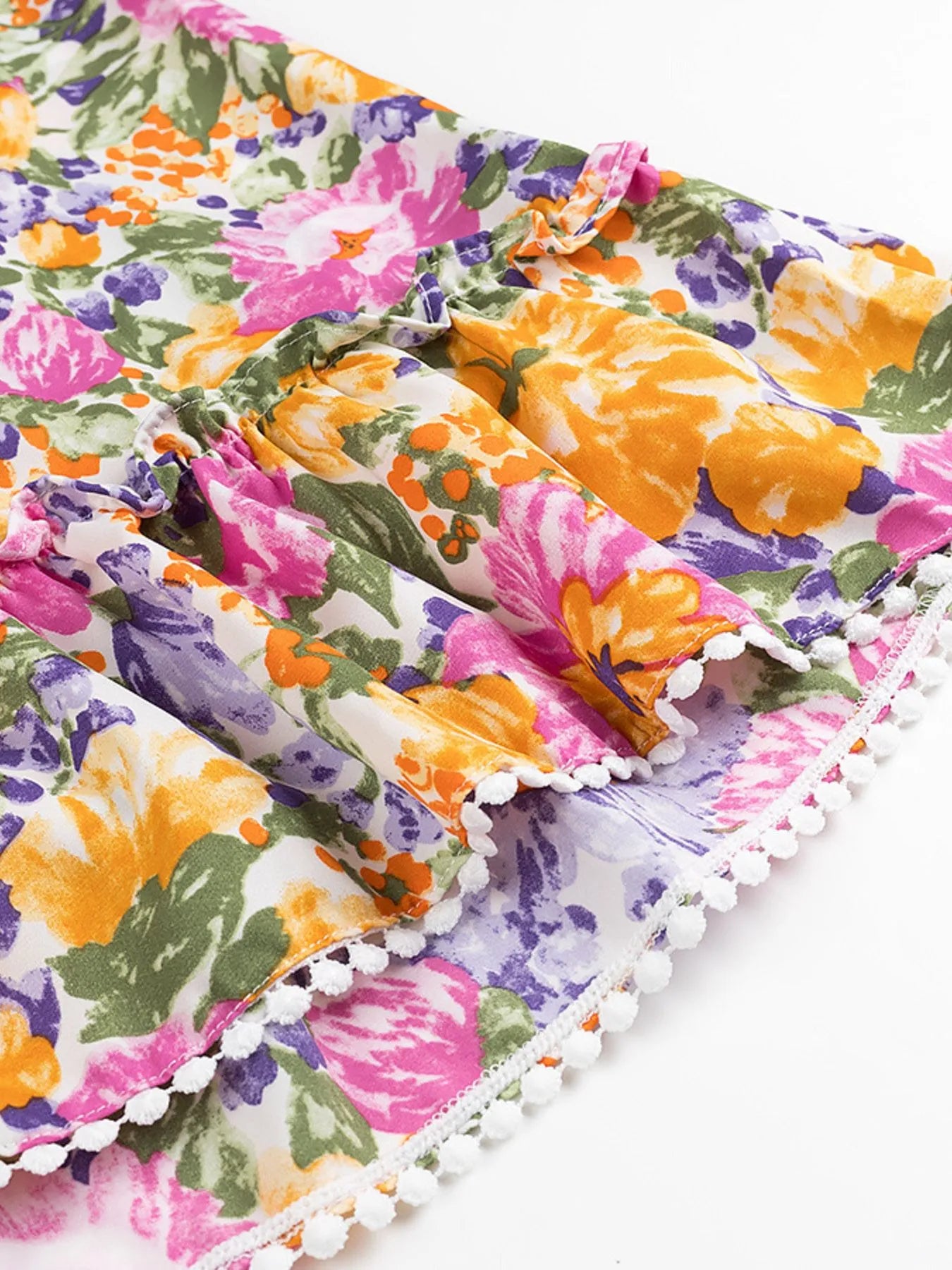Floral Print Ruffled Hem Dress
