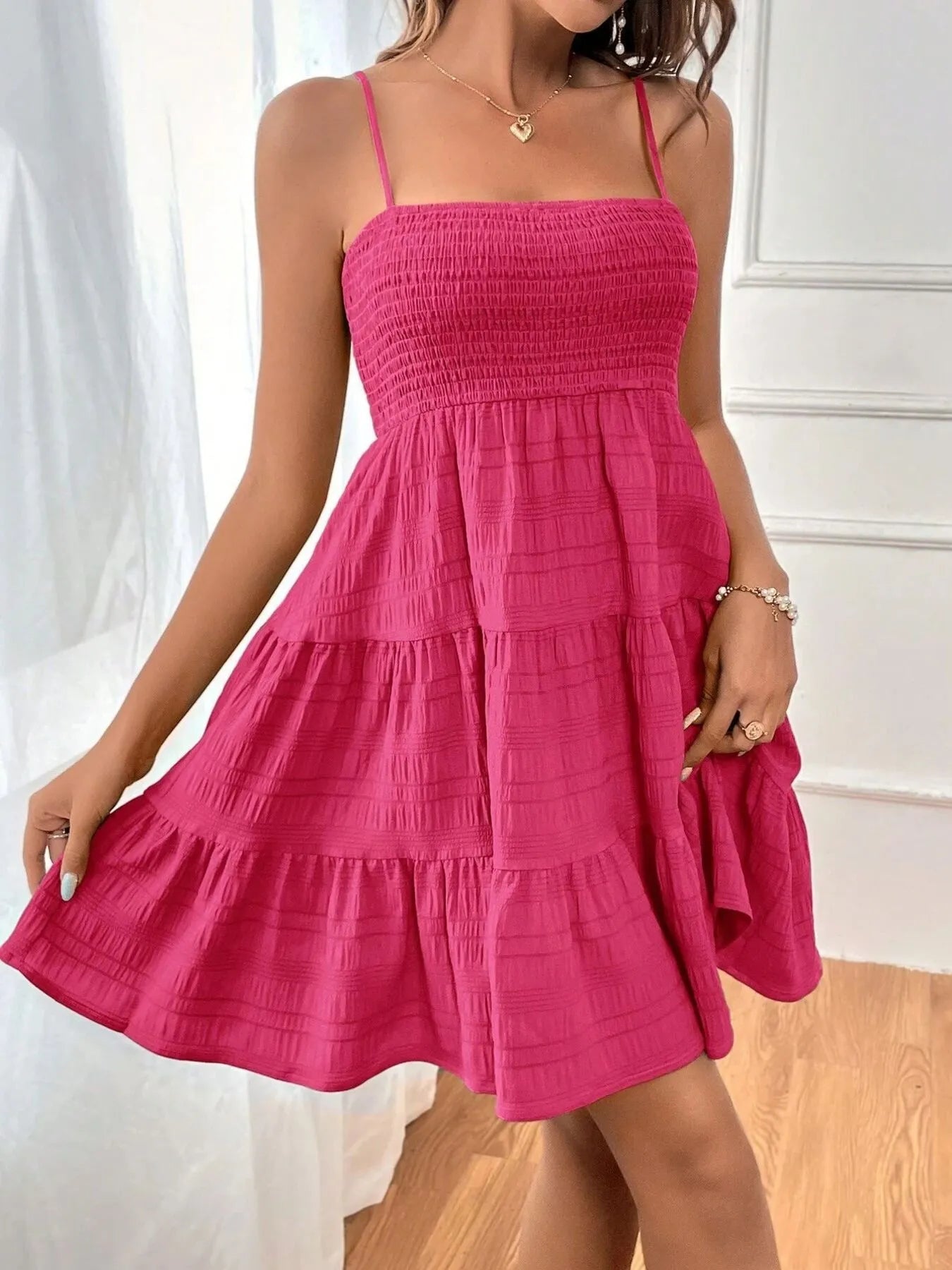 Smocked Tiered Cami Dress