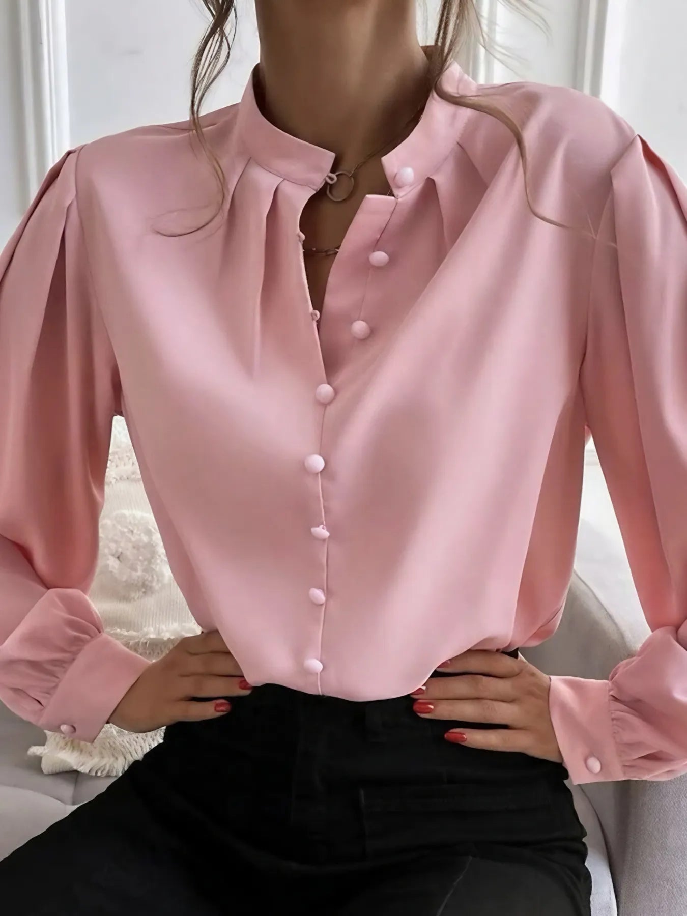 Button Up Long Sleeve Shirt 100 Percent Polyester Durable