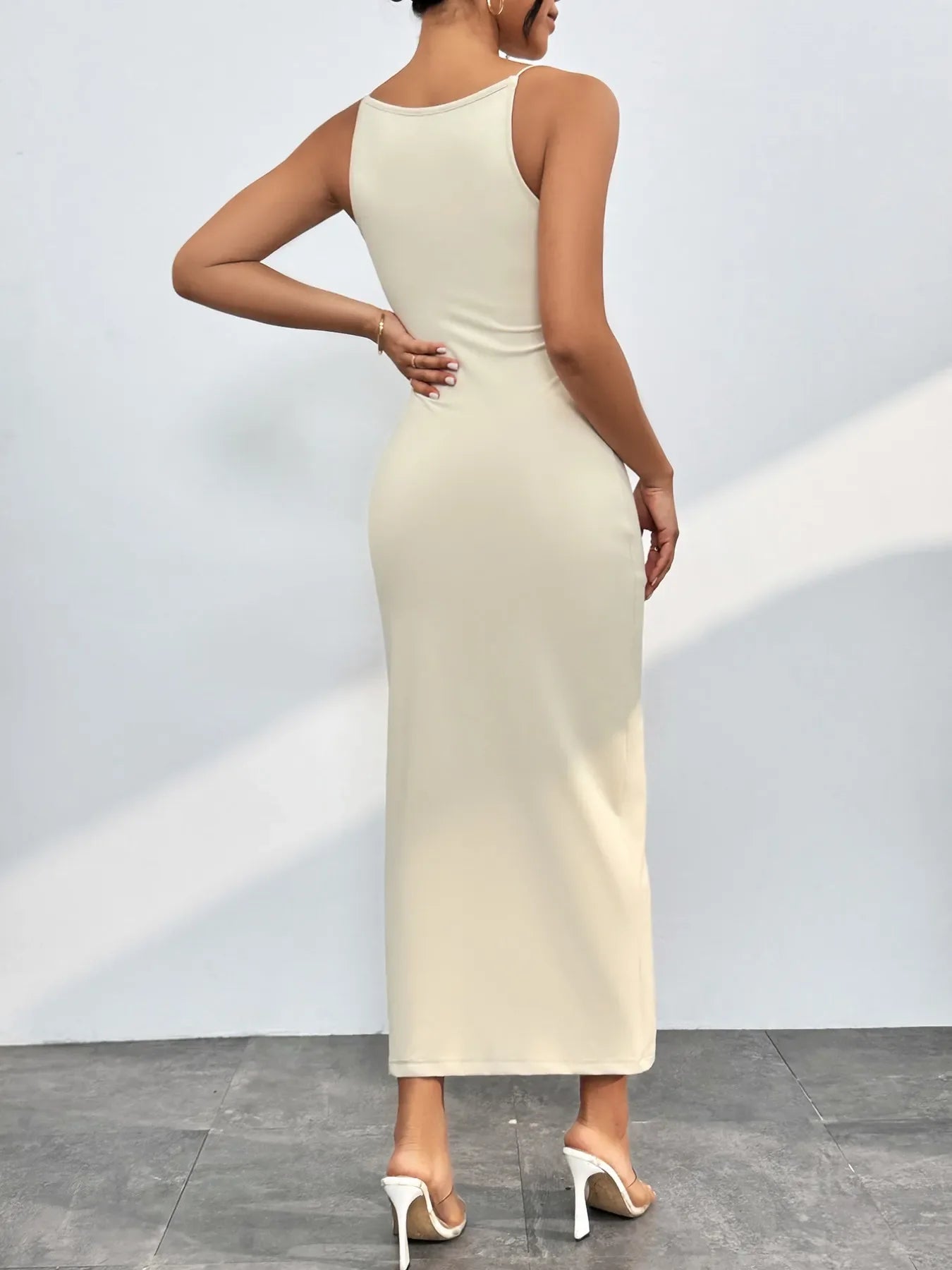 Spaghetti Straps Midi Bodycon Dress